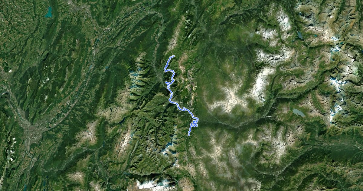 Маршрут Route des Grandes Alpes à vélo, variante Saint-François-Longchamp / Valloire на спутниковом снимке