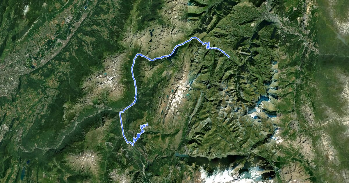 Маршрут Route des Grandes Alpes à vélo, variante Saint-Jean-d'Arves / L'Alpe d'Huez на спутниковом снимке