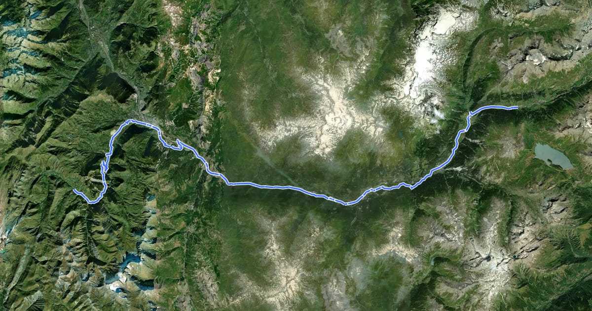 Маршрут Route des Grandes Alpes à vélo, variante Val-Cenis / Saint-Jean-d'Arves на спутниковом снимке