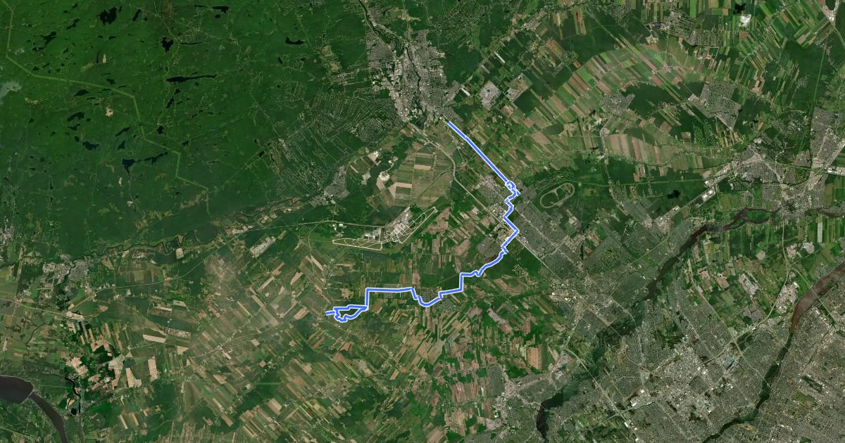 Маршрут Route des parcs régionaux на спутниковом снимке