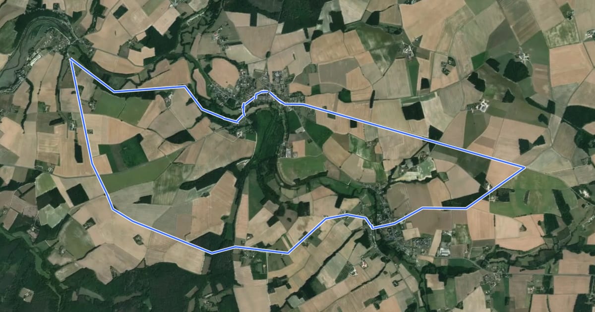 Маршрут Route des trésors на спутниковом снимке