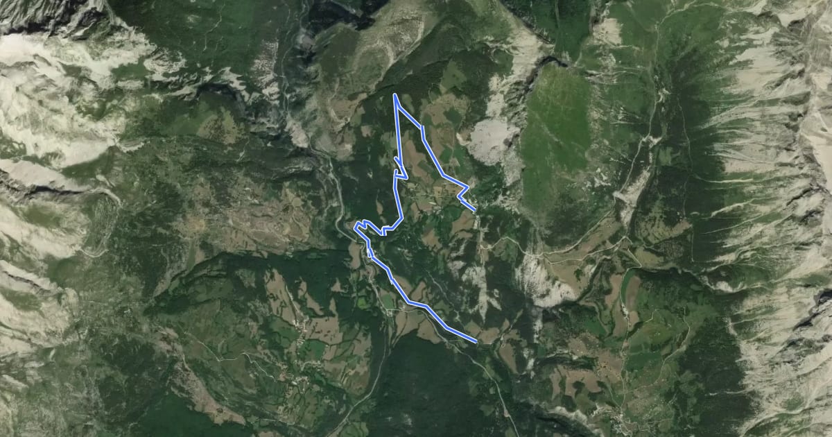 Маршрут Route du Dévoluy на спутниковом снимке