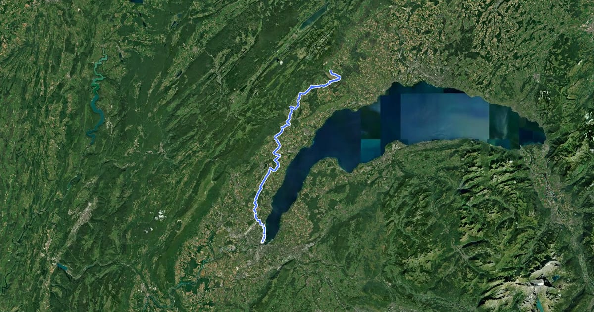Маршрут Route du Pied du Jura - Étape 5 на спутниковом снимке