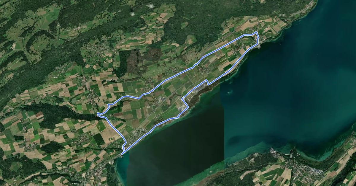 Маршрут Route du Vignoble de Bonvillars на спутниковом снимке