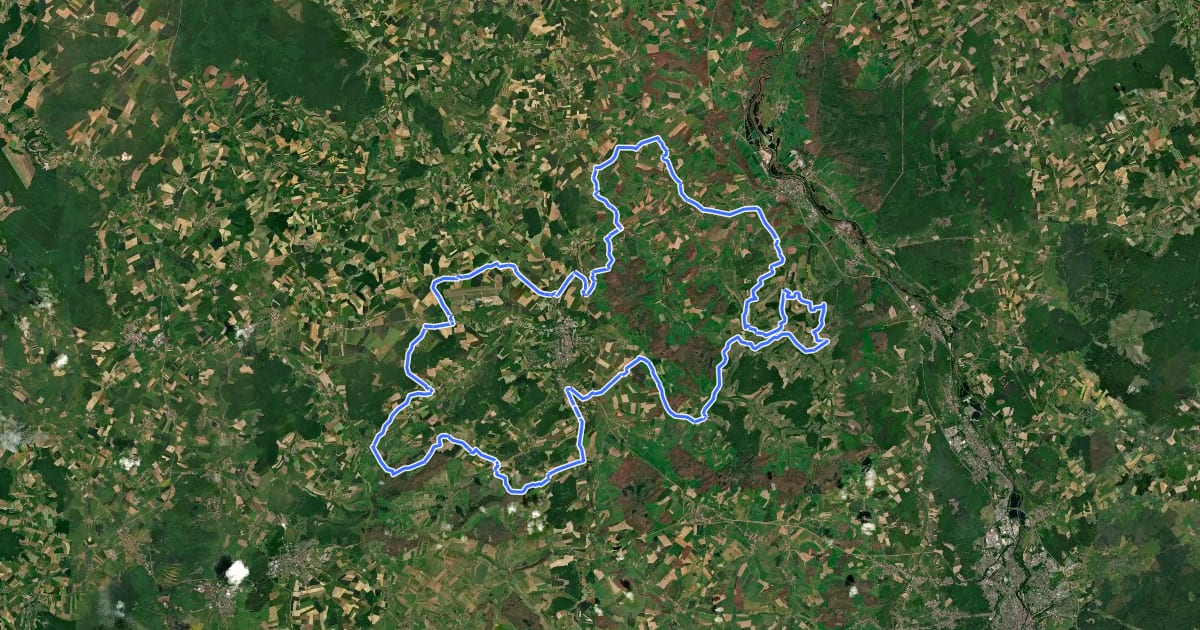 Маршрут Route du Xaintois на спутниковом снимке