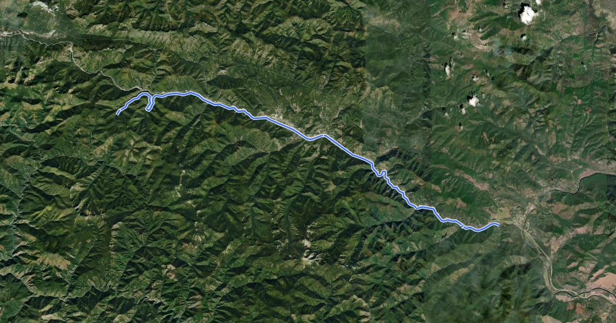 Маршрут Route of the Olympian на спутниковом снимке