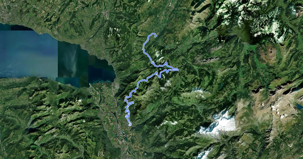Маршрут Route panorama alpine на спутниковом снимке