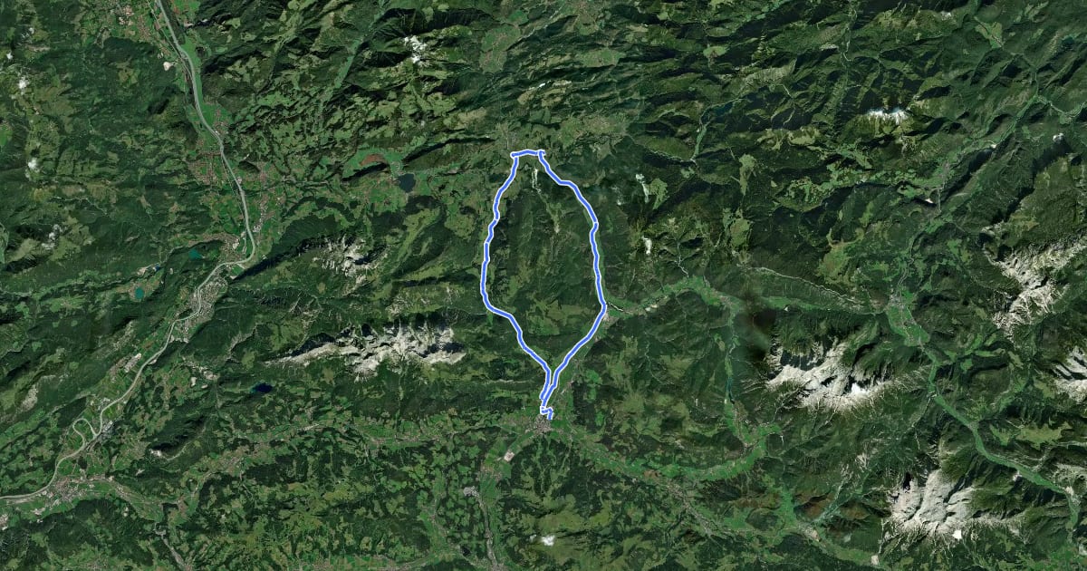 Маршрут Route Radweltpokal на спутниковом снимке