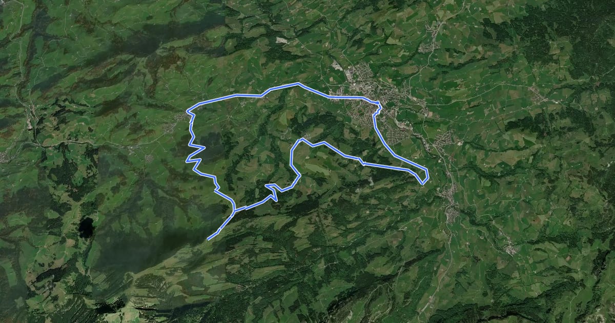 Маршрут Route Scheidegg на спутниковом снимке