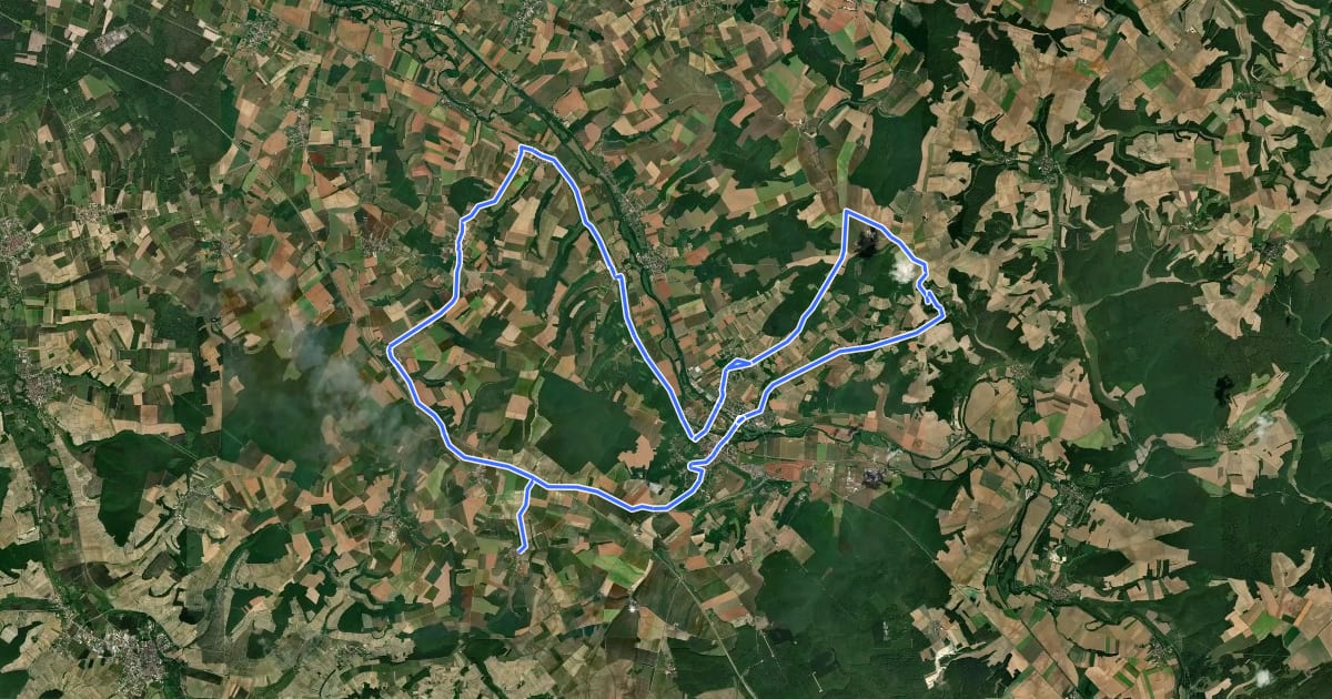 Маршрут Route touristique des vignobles de l’Yonne (Tonnerrois) на спутниковом снимке
