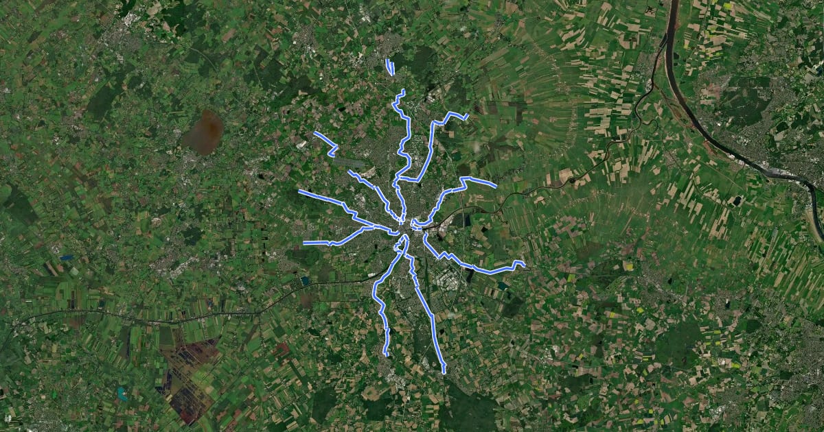 Маршрут Route um Oldenburg (Speiche) на спутниковом снимке