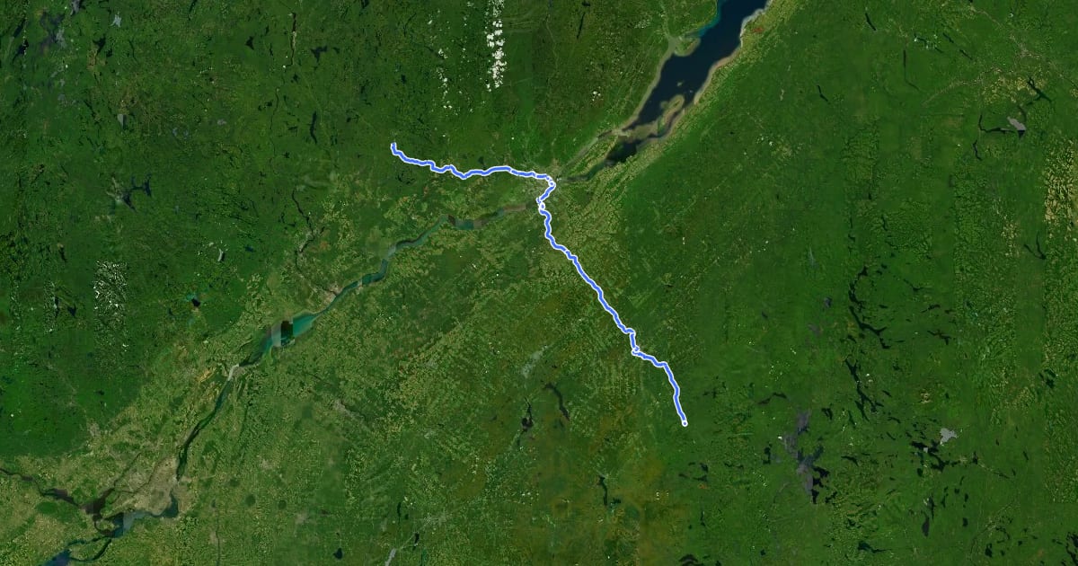 Маршрут Route Verte 6 на спутниковом снимке