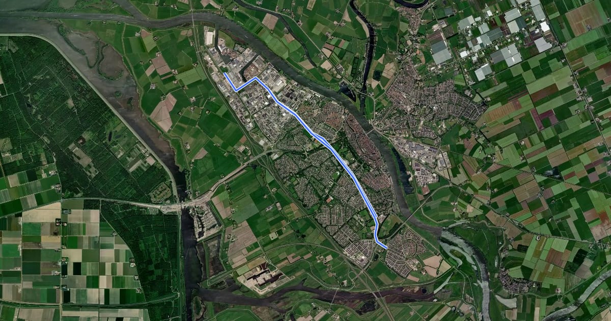 Маршрут Routenet Kampen Route 5 на спутниковом снимке