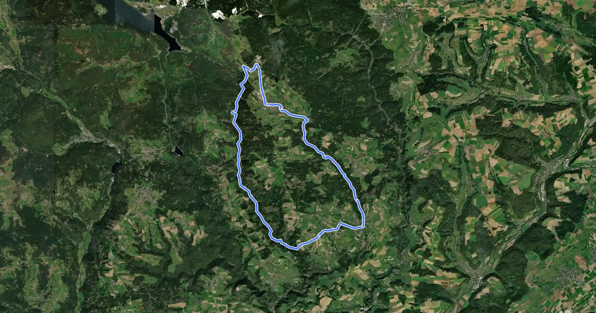 Маршрут RouteWT 10 - Zwei-Täler-Tour на спутниковом снимке