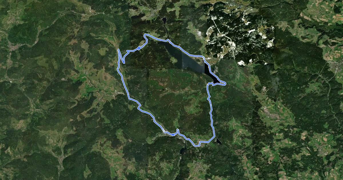 Маршрут RouteWT 12 - St. Blasierland-Schluchsee-Tour на спутниковом снимке