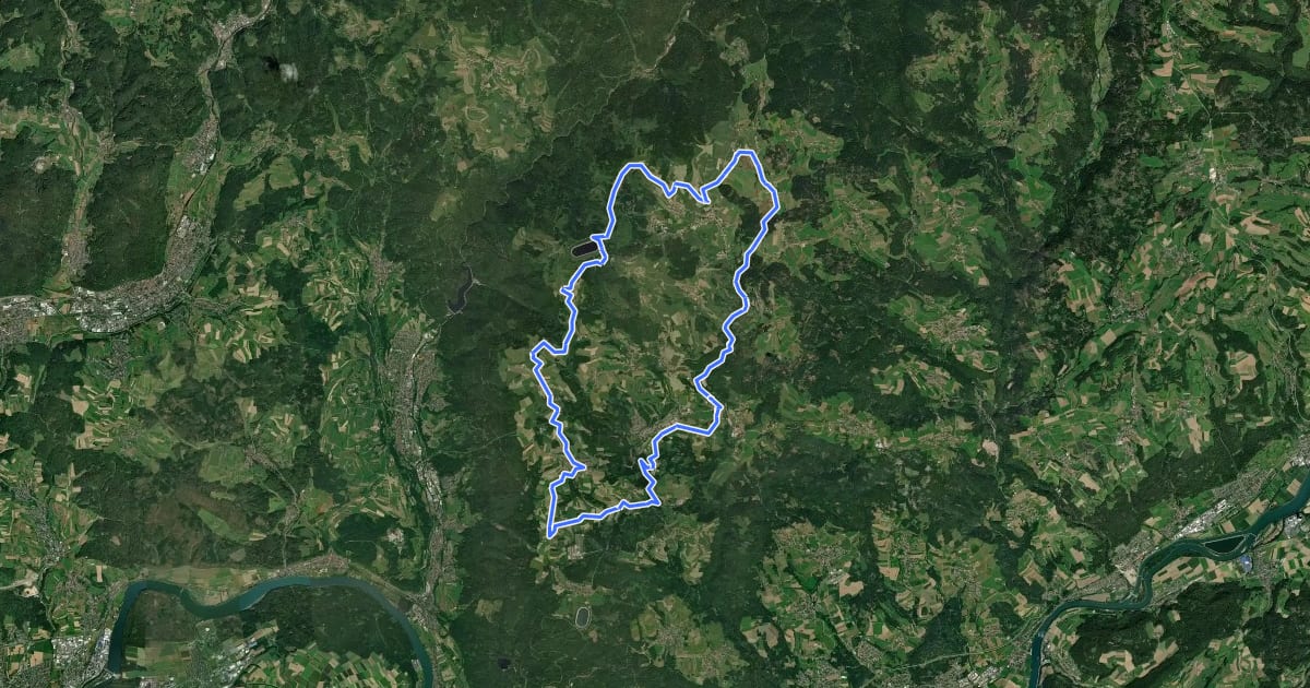 Маршрут RouteWT 14 - Hotzenwald-Tour на спутниковом снимке