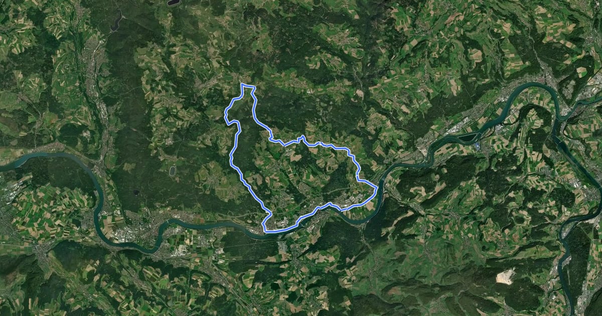 Маршрут RouteWT 2 - Rhein-Murg-Tour на спутниковом снимке