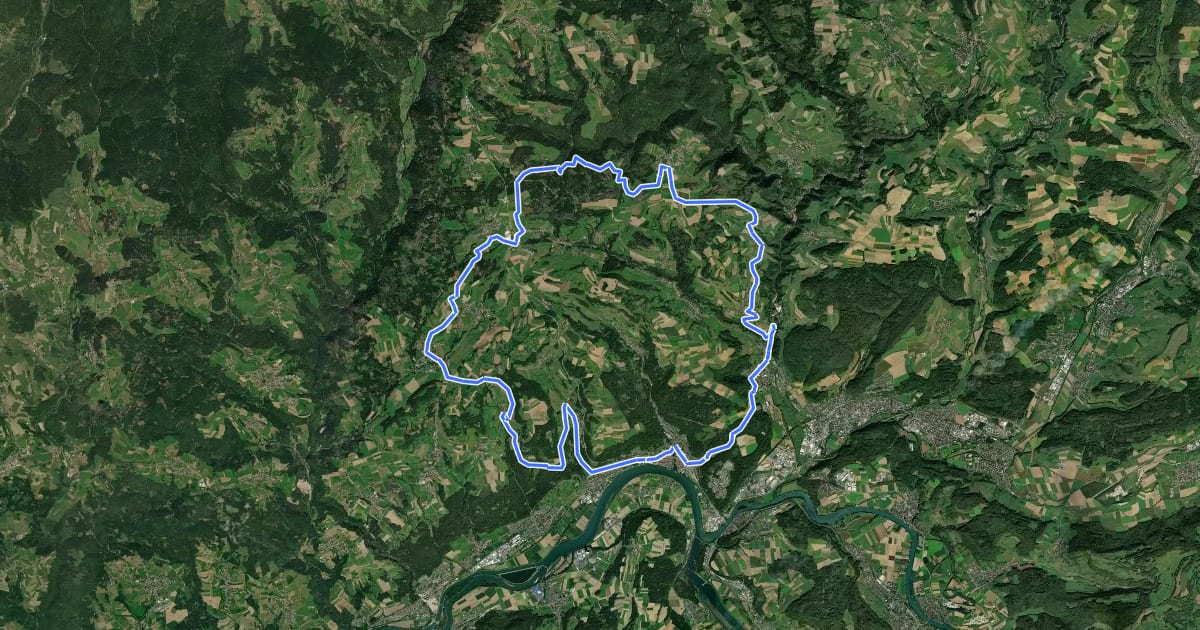 Маршрут RouteWT 3 - Rosen-Rhein-Route на спутниковом снимке