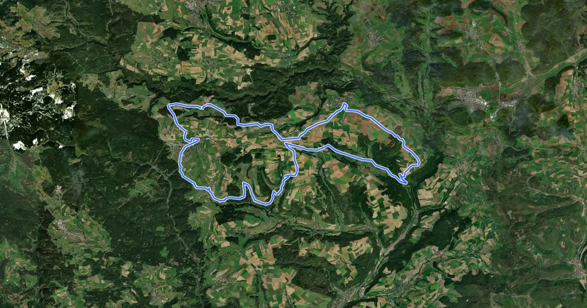 Маршрут RouteWT 8 - Wutach-Acht на спутниковом снимке