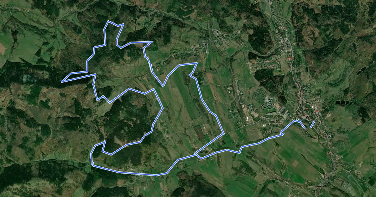 Маршрут Rowerowa 500 - G5 на спутниковом снимке