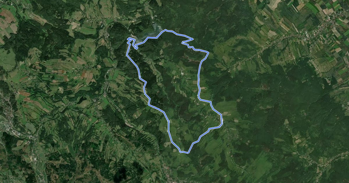 Маршрут Rowerowa 500 - W5 на спутниковом снимке