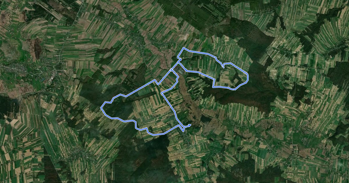 Маршрут Rowerowa ścieżka przyrodniczo-historyczna "Stryjowskie wąwozy - 2003" на спутниковом снимке