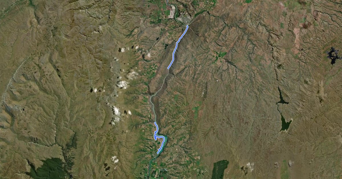 Маршрут Roxburgh Gorge Trail на спутниковом снимке