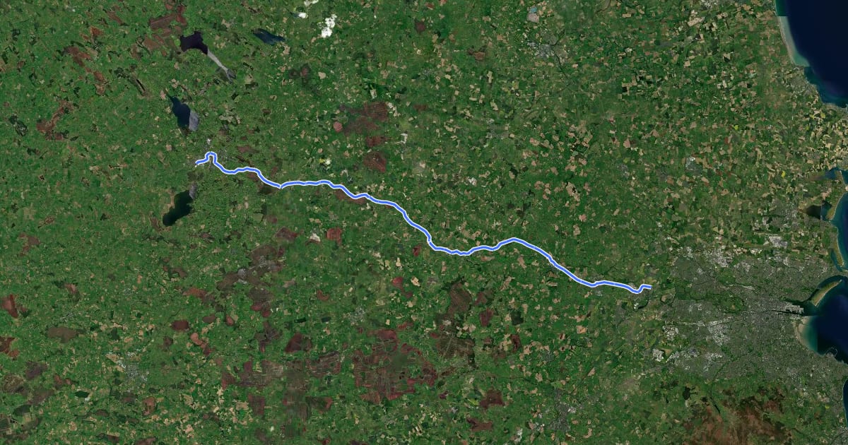 Маршрут Royal Canal Greenway на спутниковом снимке