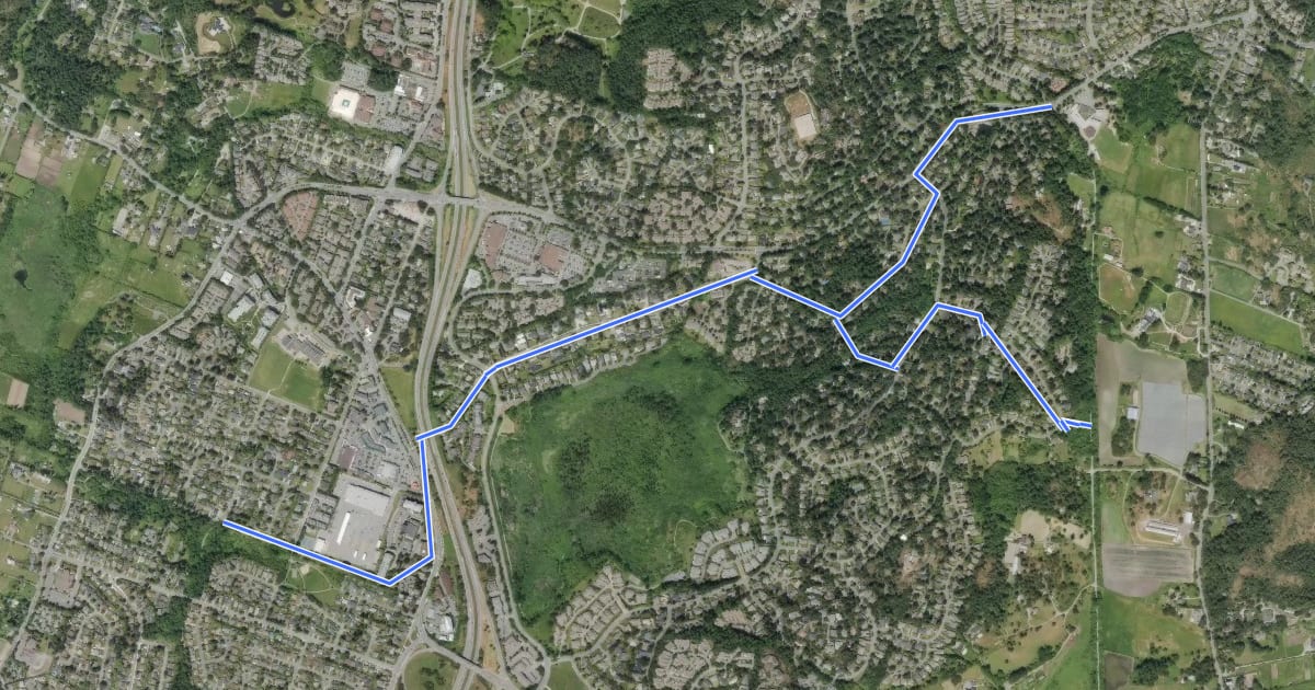 Маршрут Royal Oak Trail на спутниковом снимке