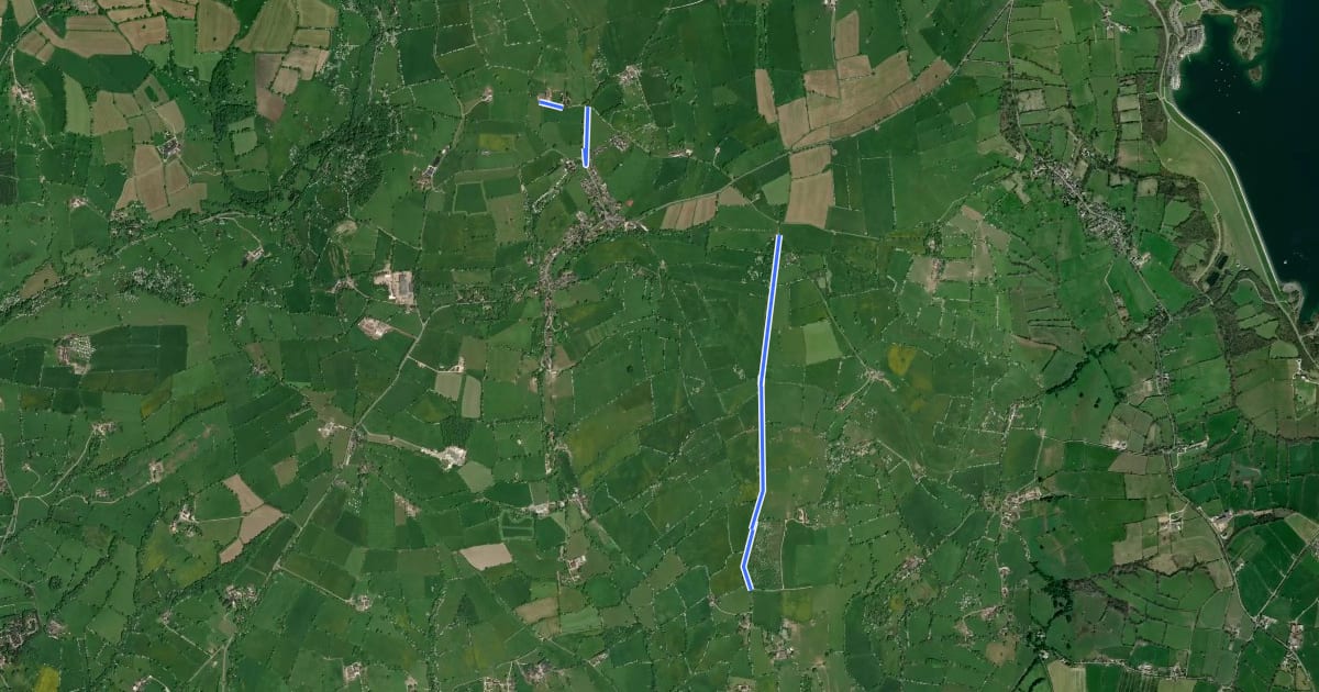 Маршрут Royal Shrovetide Challenge Walk (up'ards) на спутниковом снимке