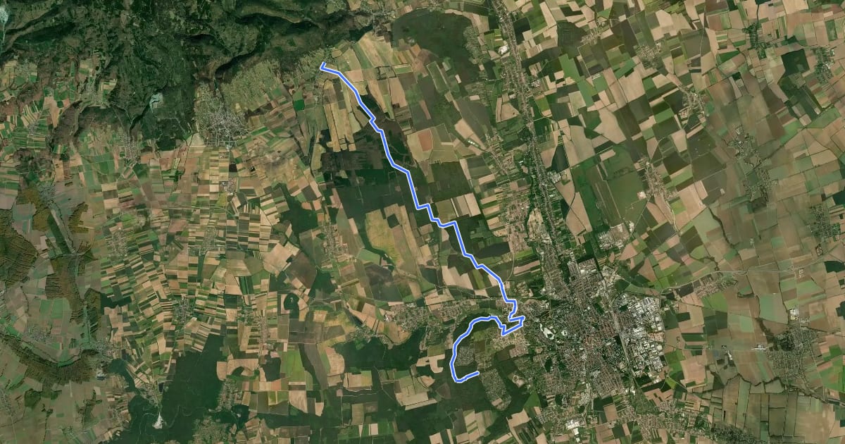 Маршрут RPDDK 1/2 (Bozsok – Szombathely-Olad) на спутниковом снимке