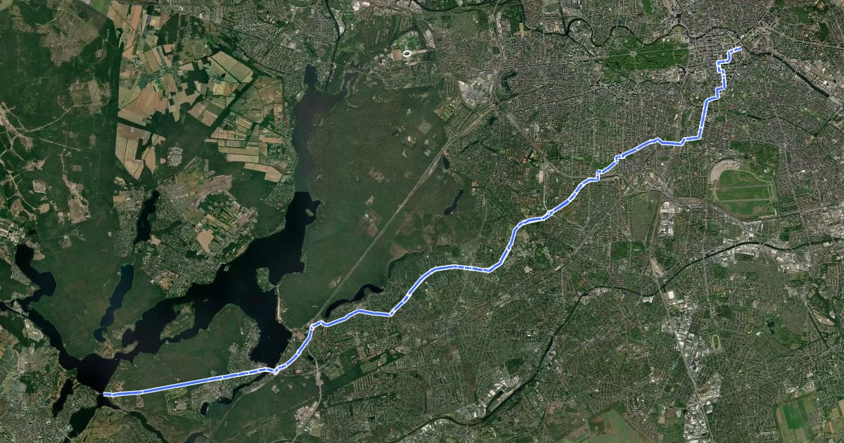 Маршрут RR1: Wannsee-Route на спутниковом снимке