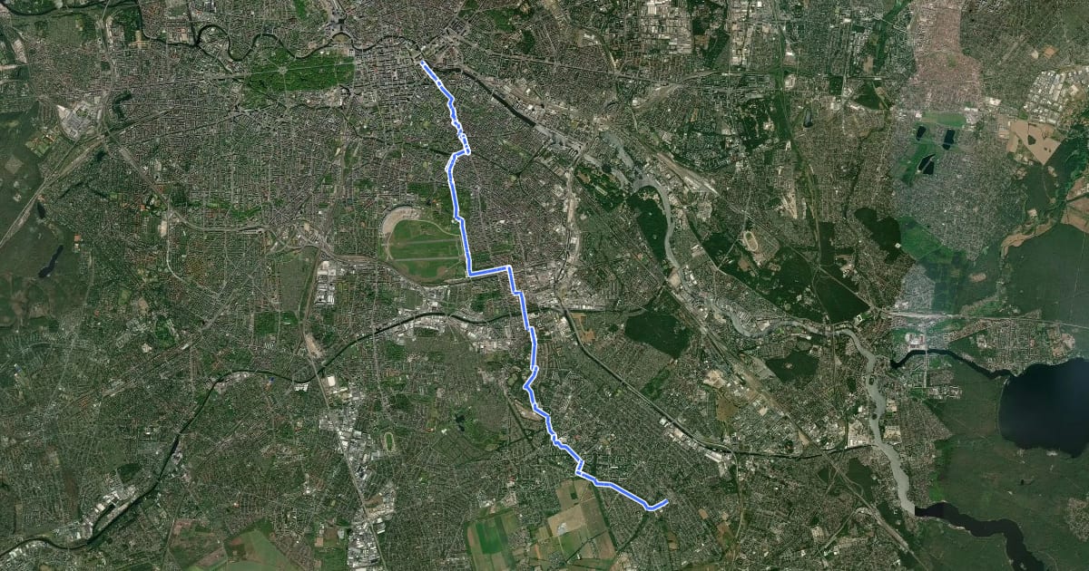 Маршрут RR10 - Eichwalde-Route на спутниковом снимке