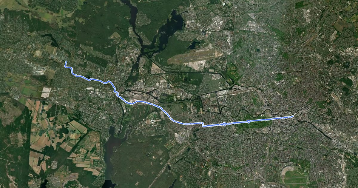 Маршрут RR3 - Spandau-Route на спутниковом снимке