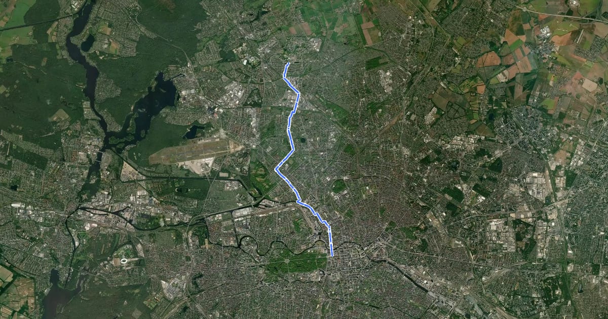 Маршрут RR5 Reinickendorf-Route на спутниковом снимке