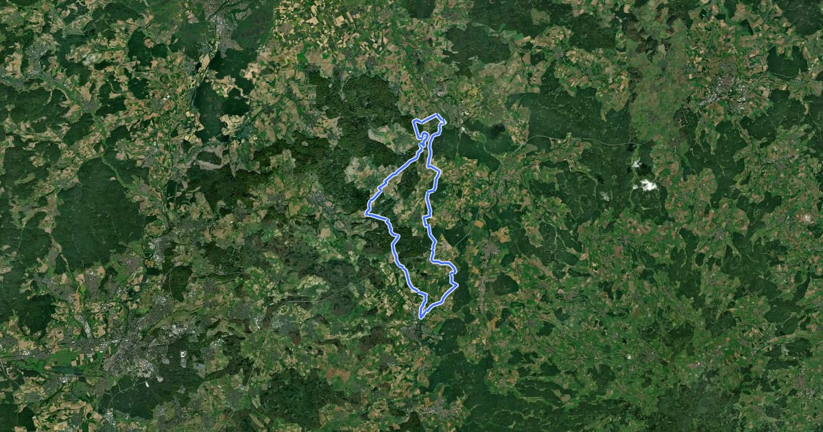 Маршрут RSC Grünberg - CTF Permanente (Crosscountry TourenFahrt) на спутниковом снимке