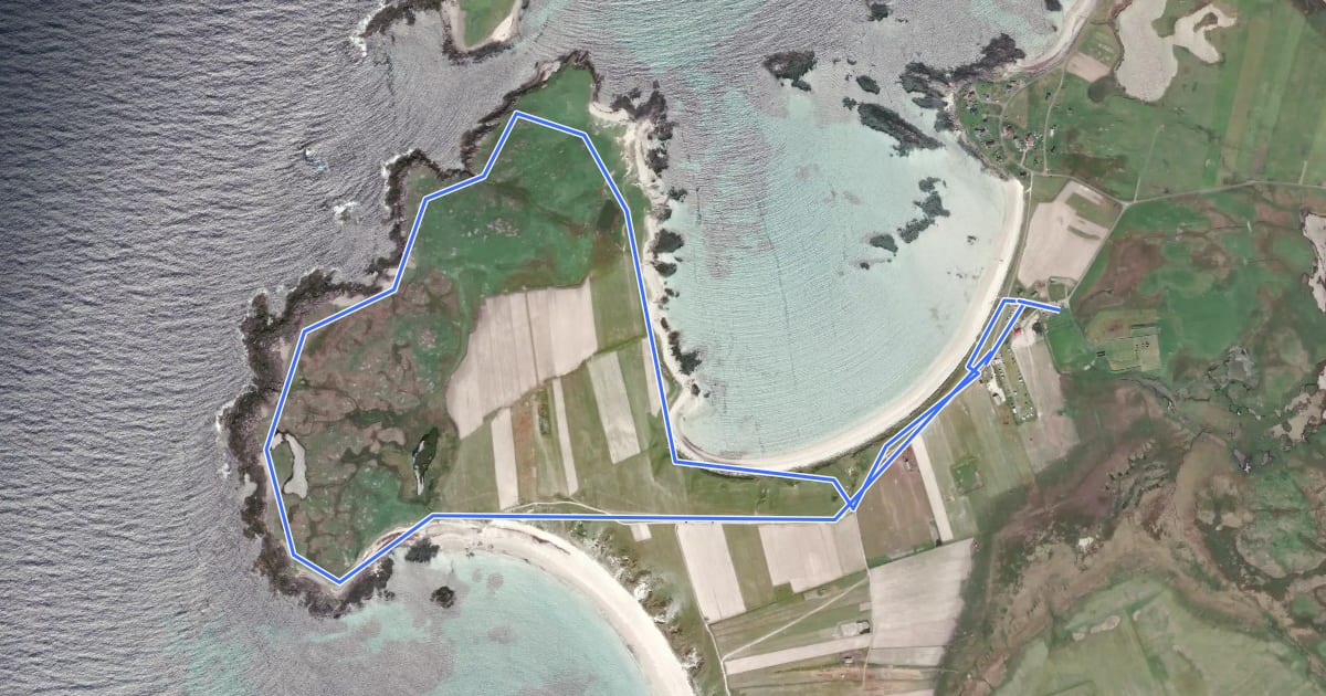 Маршрут RSPB Balranald Nature Trail на спутниковом снимке