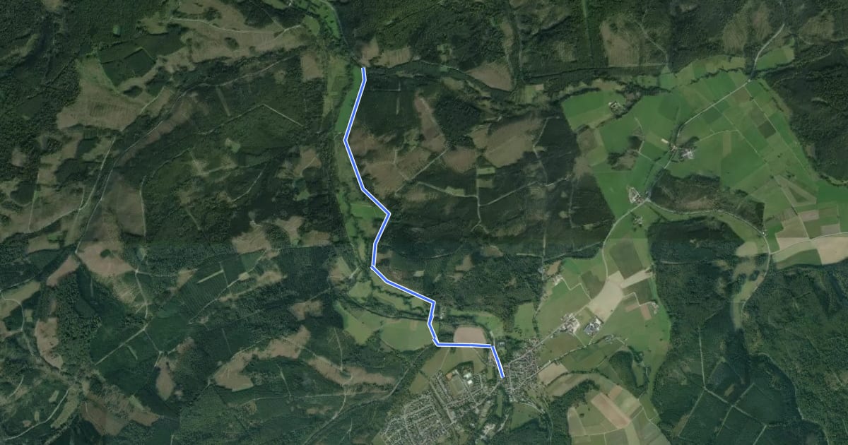 Маршрут RSW (HSK-08) Brilon Alme - (PB-xx) Büren Leiberger Wald на спутниковом снимке