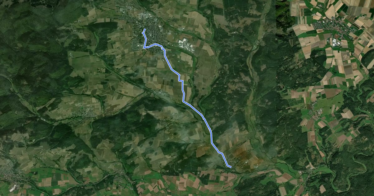 Маршрут RSW (HSK-66) Medebach - (xx) Lichtenfels-Münden на спутниковом снимке