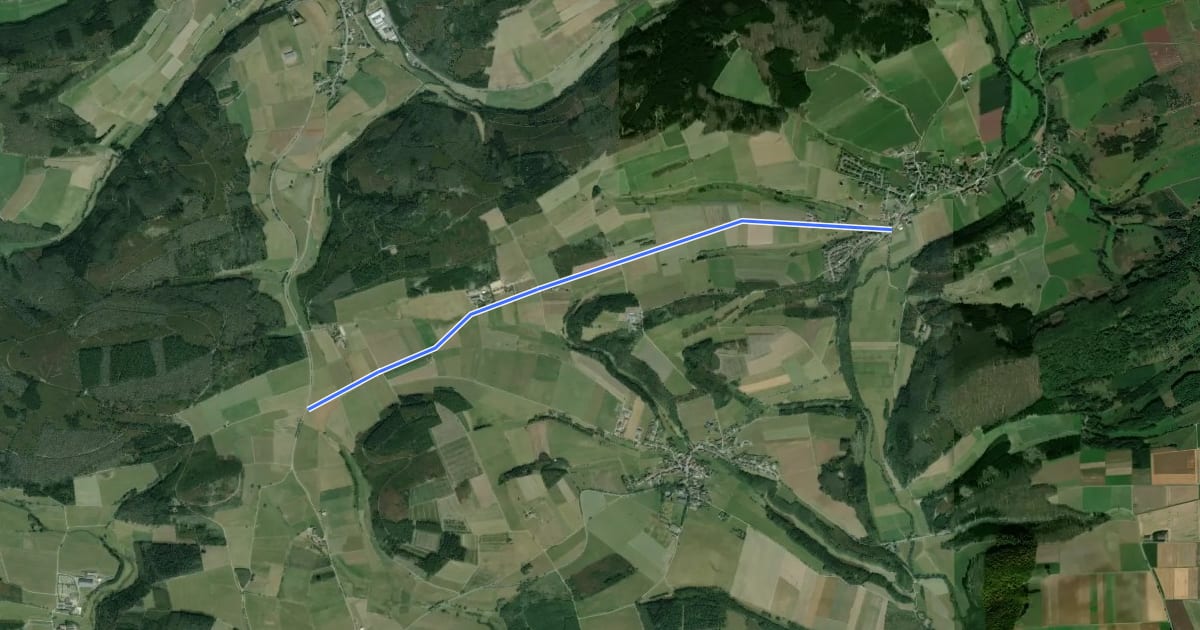 Маршрут RSW (HSK-67) Medebach-Langeln - (xx) Korbach-Eppe на спутниковом снимке