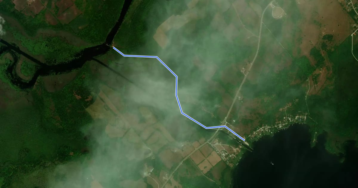 Маршрут RT Beveridges Locks Blue Trail на спутниковом снимке