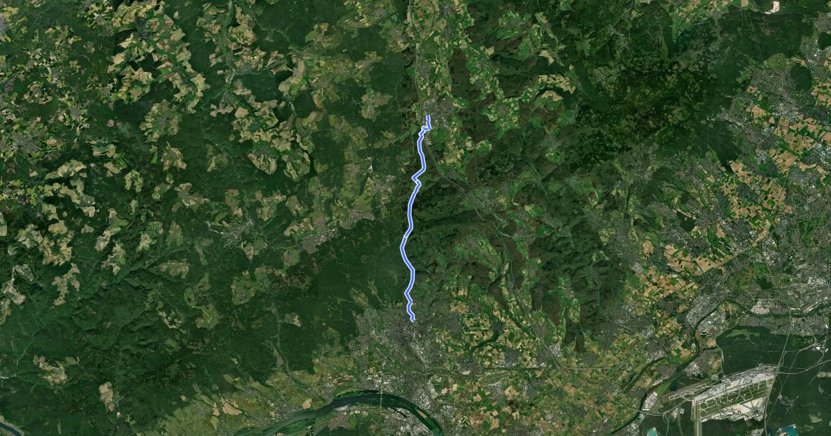Маршрут RTK-Weg 12 (schwarzer Punkt) на спутниковом снимке