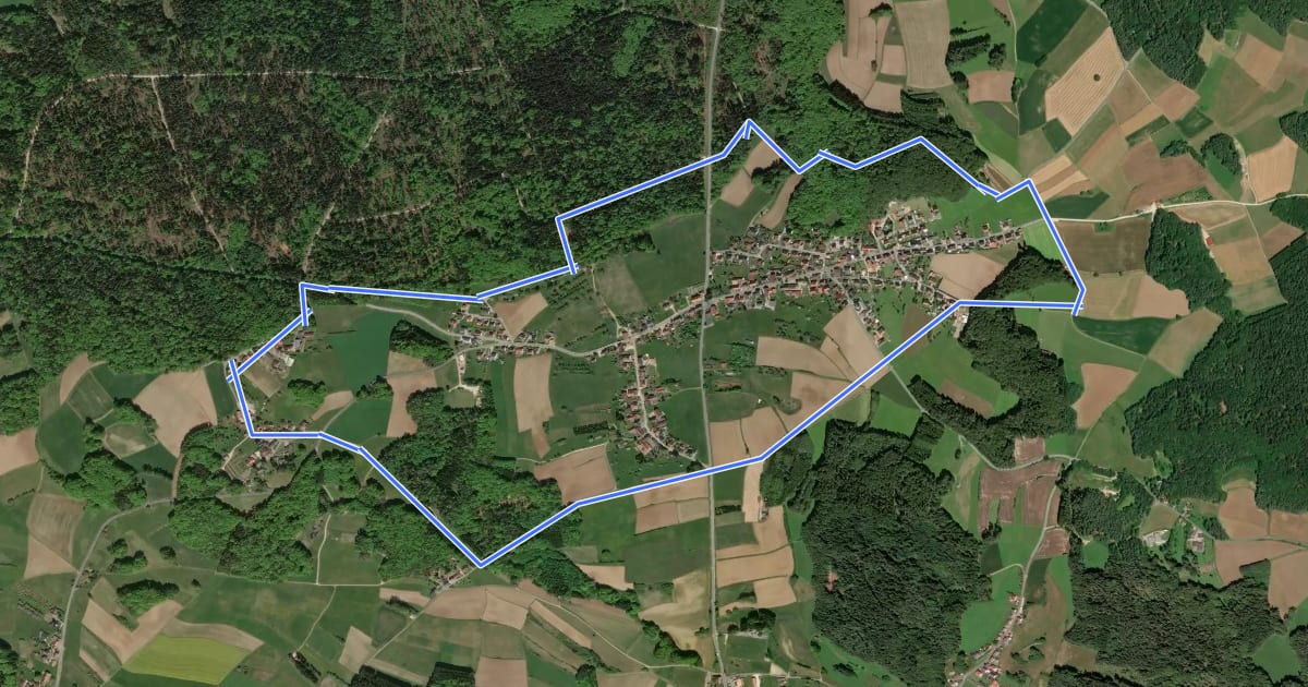 Маршрут Örtlicher Rundweg Kleingesee на спутниковом снимке