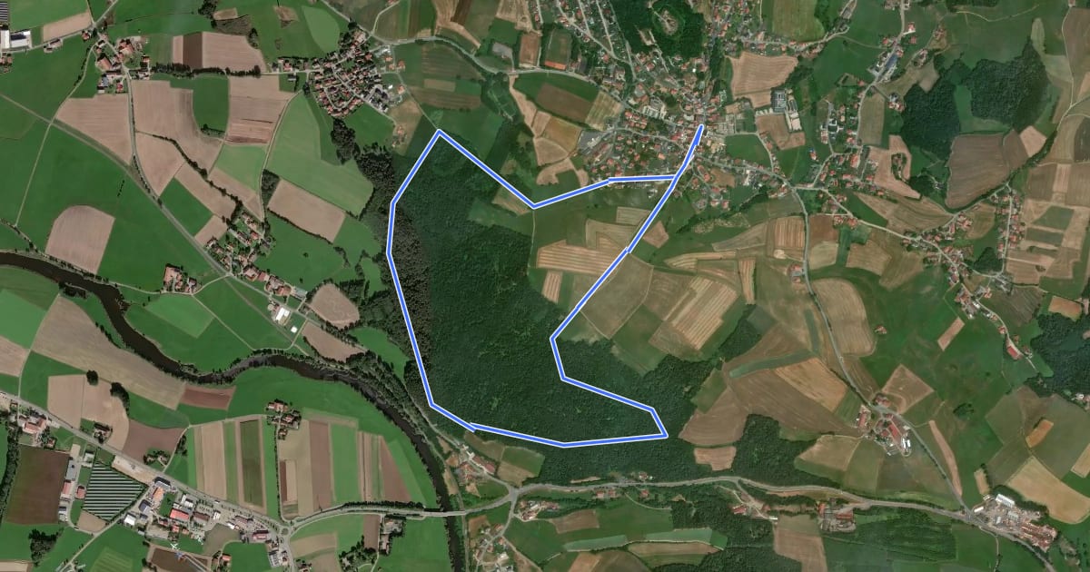 Маршрут Ru03 Rundweg Eyberg на спутниковом снимке