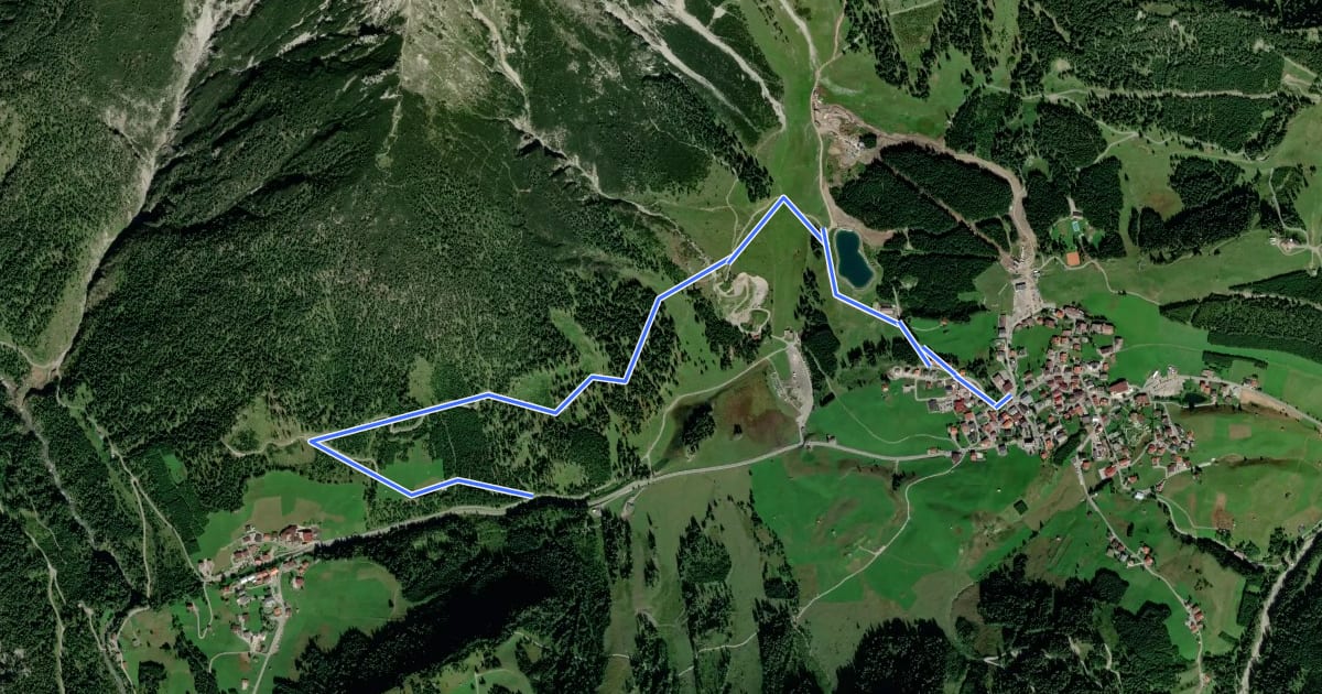 Маршрут Ruanerwaldweg на спутниковом снимке