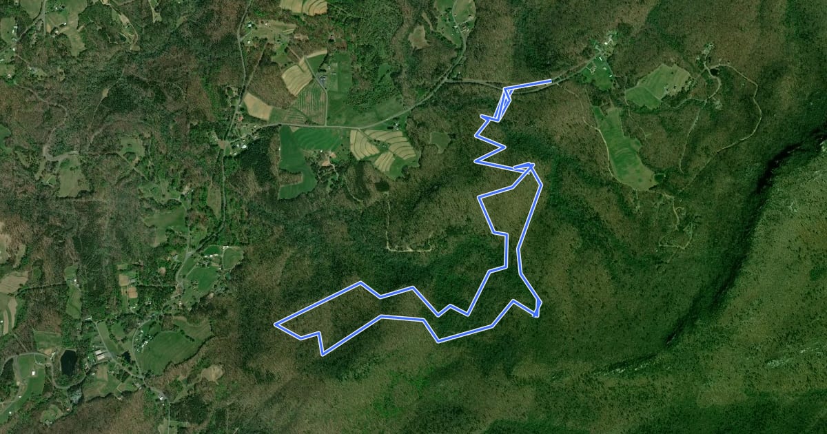 Маршрут Ruben Mountain Trail на спутниковом снимке