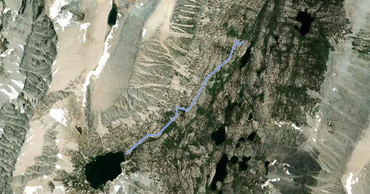 Маршрут Ruby Lake Trail на спутниковом снимке