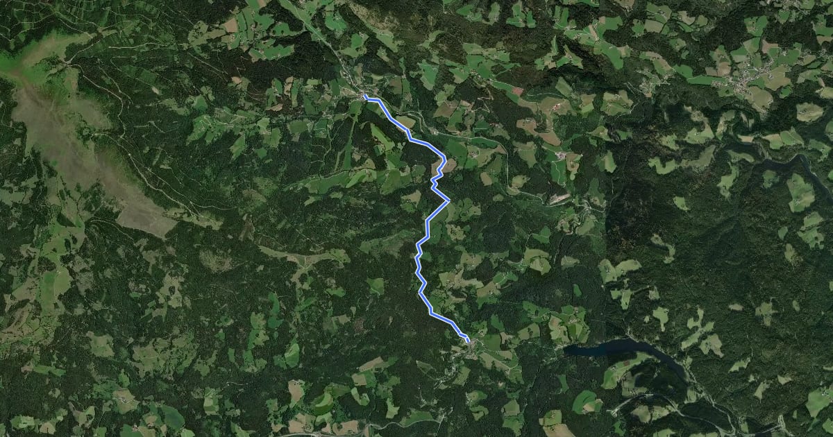 Маршрут Rucksackdörferweg на спутниковом снимке