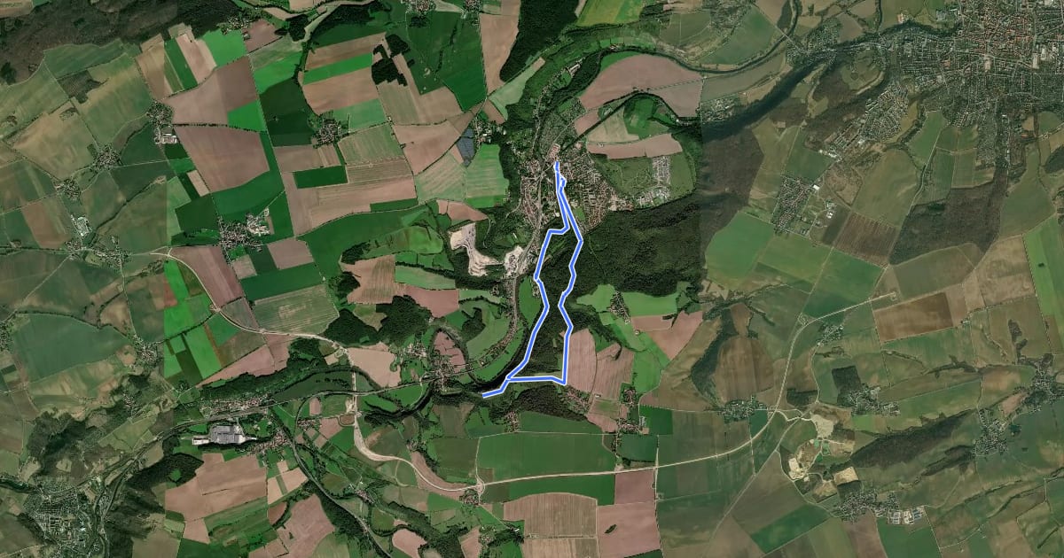 Маршрут Rudelsburgweg на спутниковом снимке