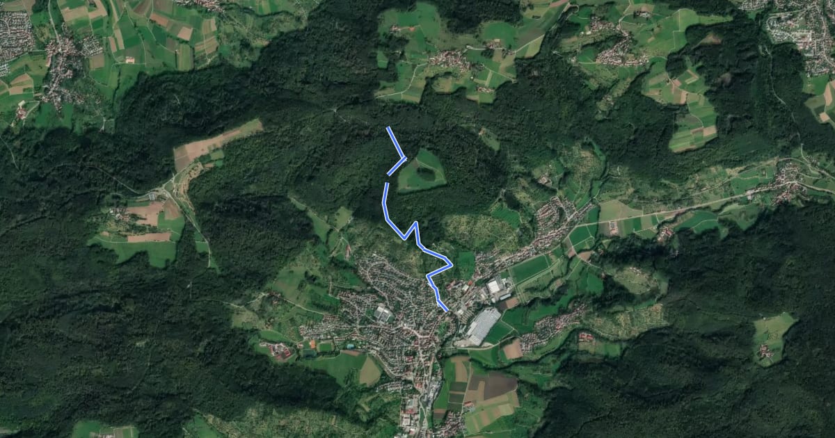 Маршрут Rudersberg - Jux на спутниковом снимке